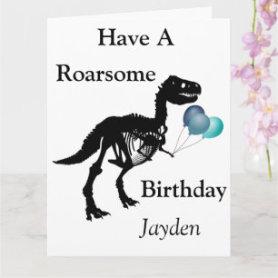 Carte d'anniversaire Dinosaur très personnelle