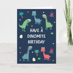 Carte d'anniversaire dinosaure pour garçons
