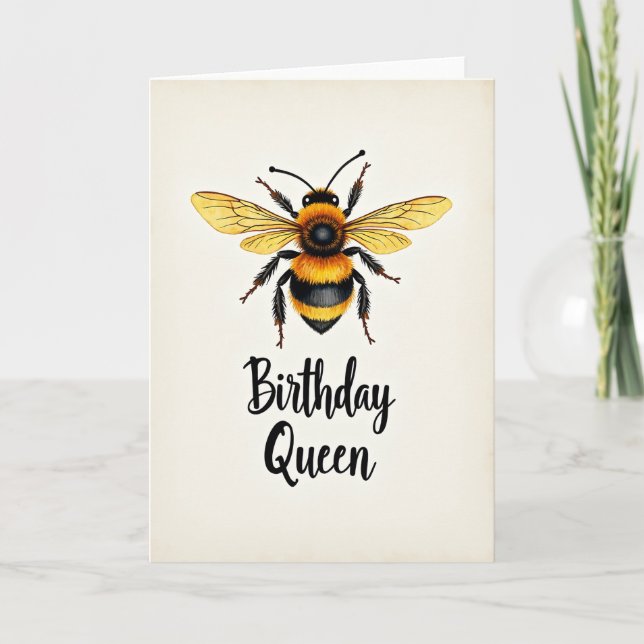 Carte d'anniversaire d'insecte de reines (Devant)
