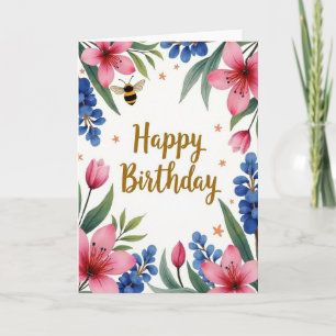 Carte d'anniversaire d'insecte rayé