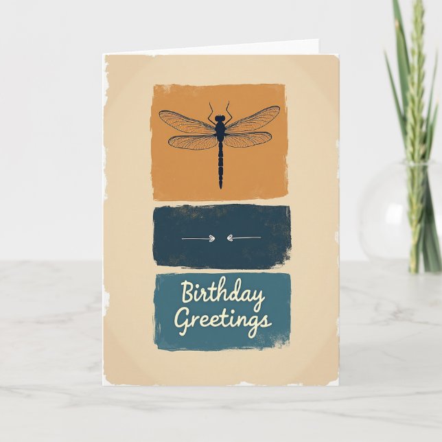 Carte d'anniversaire d'insecte veiné (Devant)