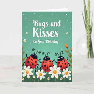 Carte d'anniversaire d'insectes tachetés joyeux