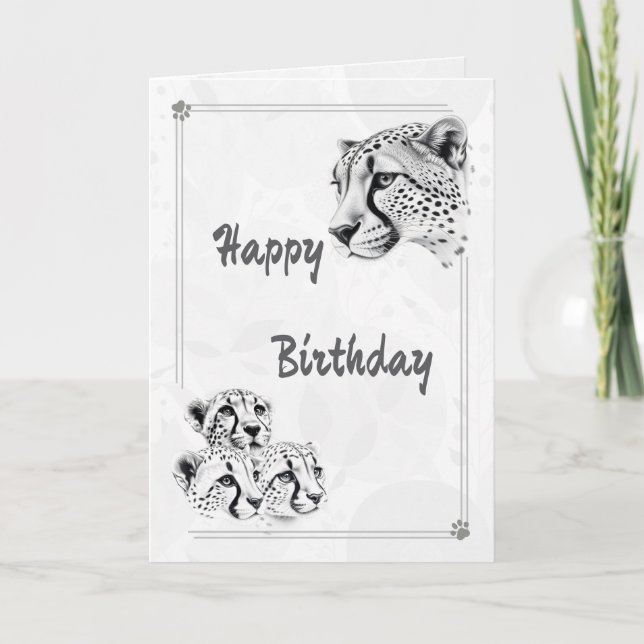 Carte d'anniversaire d'inspiration faunique Guépar (Devant)