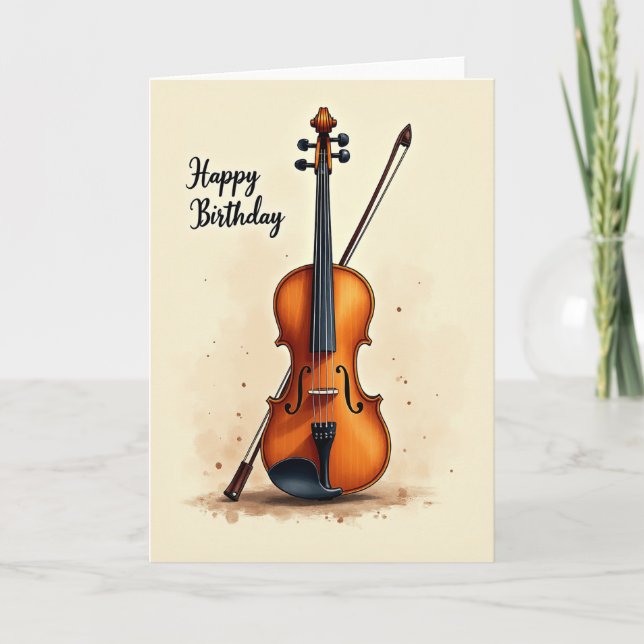 Carte d'anniversaire d'instrument de musique (Devant)