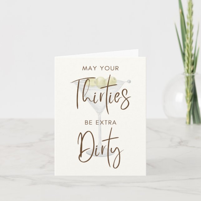 Carte d'anniversaire Dirty Thirty Martini (Devant)