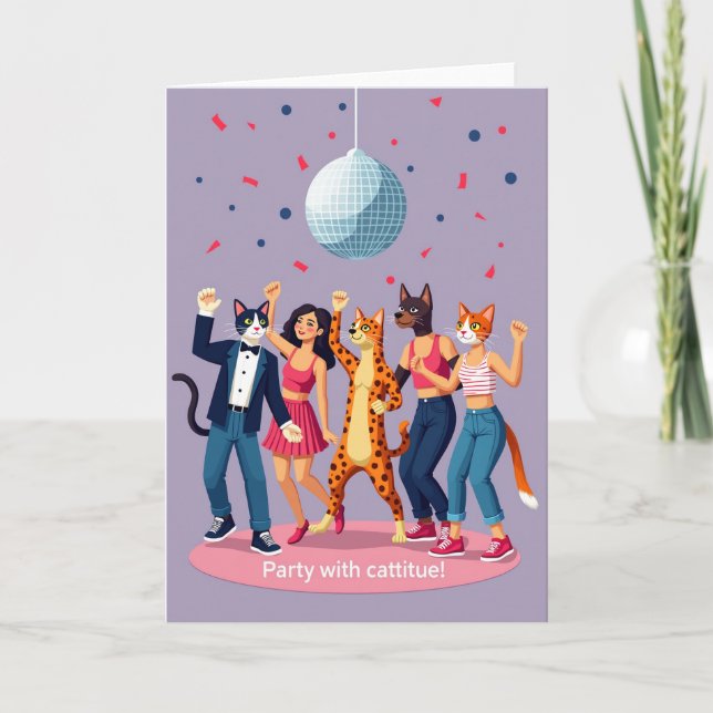 Carte d'anniversaire Disco Party (Devant)