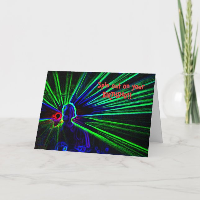 Carte d'anniversaire DJ et Laser Lights (Devant)