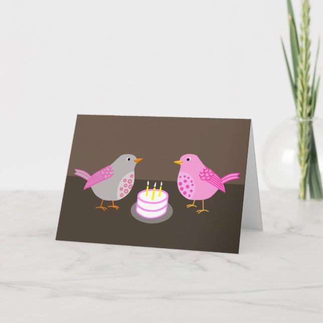 Carte d'anniversaire d'oiseau (Devant)