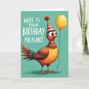 Carte d'anniversaire d'oiseau au chapeau de fête