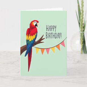 Carte d'anniversaire d'oiseau coloré