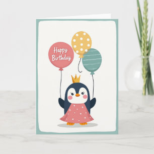 Carte d'anniversaire d'oiseau couronné