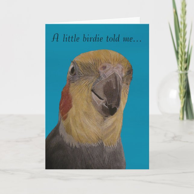 Carte d'anniversaire d'oiseau de Cockatiel (Devant)