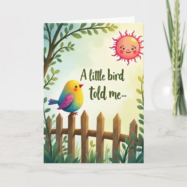 Carte d'anniversaire d'oiseau doux (Devant)