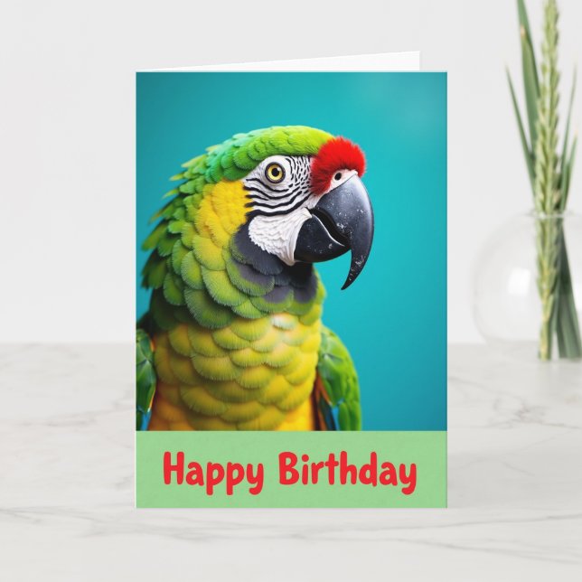 Carte d'anniversaire d'oiseau exotique (Devant)