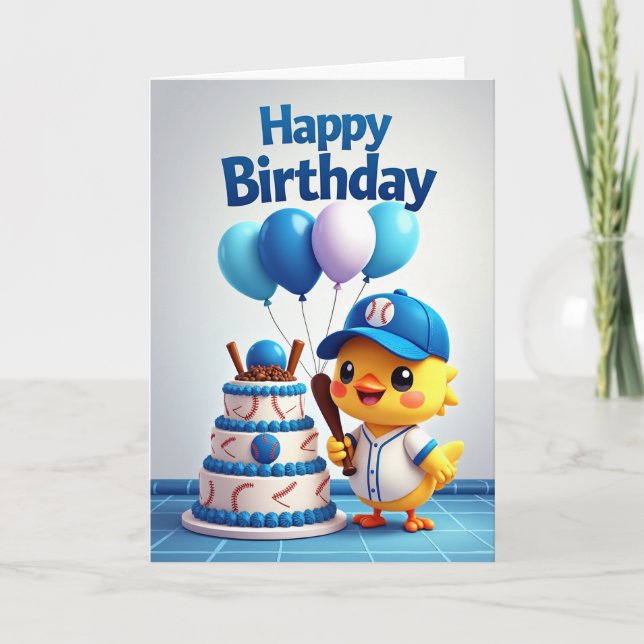 Carte d'anniversaire d'oiseau sportif (Devant)