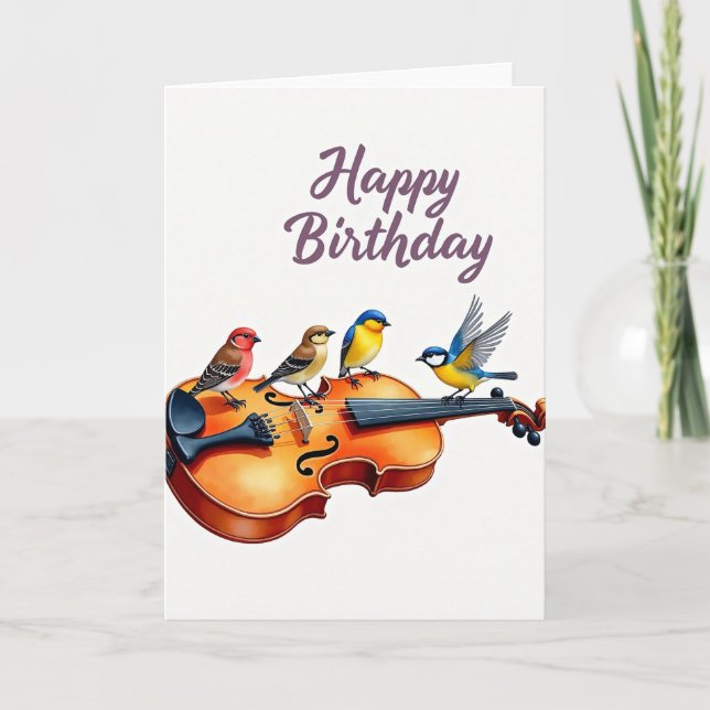 Carte d'anniversaire d'oiseaux volants (Devant)