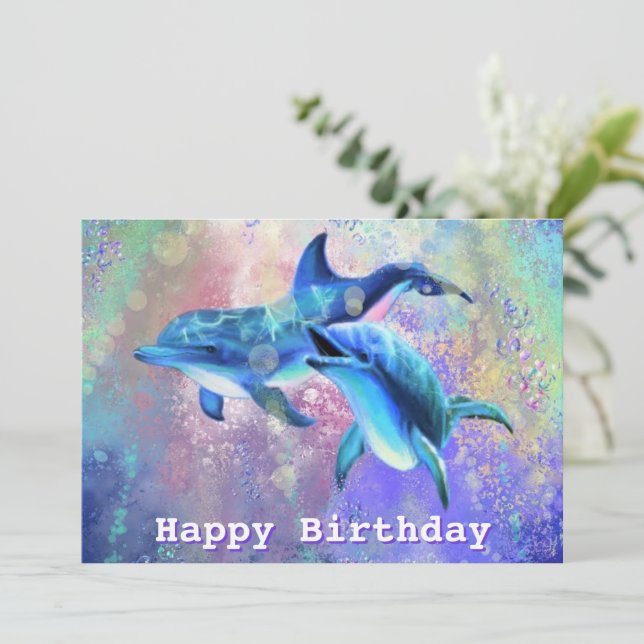 Carte d'anniversaire Dolphin Couple (Debout devant)