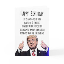 Carte d'anniversaire Donald Trump - Humour politiq