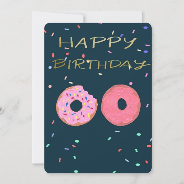 Carte d'anniversaire Donut. (Devant)