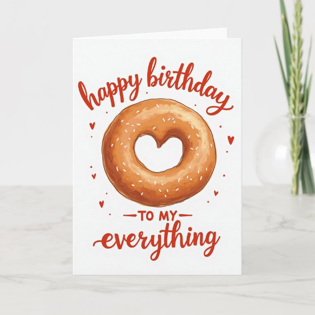 Carte d'anniversaire donut chéri (Devant)