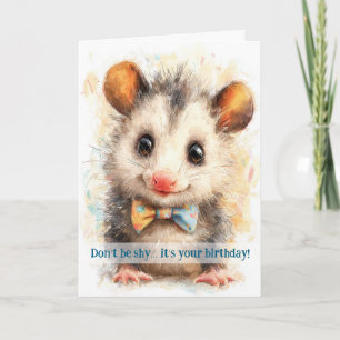 Carte d'anniversaire d'opossum