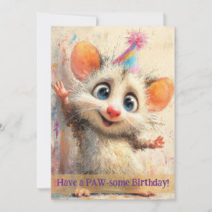 Carte d'anniversaire d'opossum