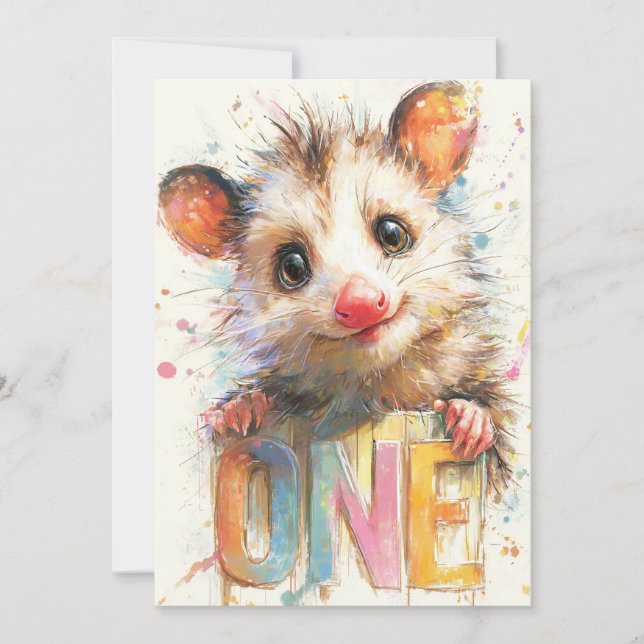 Carte d'anniversaire d'opossum (Devant)