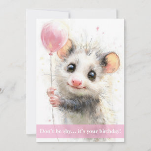 Carte d'anniversaire d'opossum