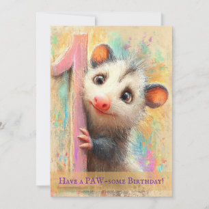 Carte d'anniversaire d'opossum