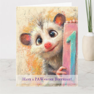 Carte d'anniversaire d'opossum