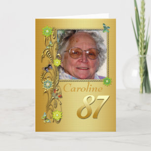 Carte d'anniversaire d'or de photo de jardin