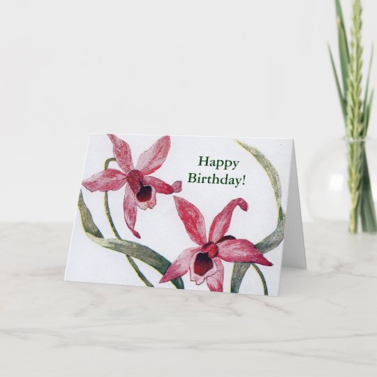 Carte D Anniversaire D Orchidee D Edwardian Zazzle Fr