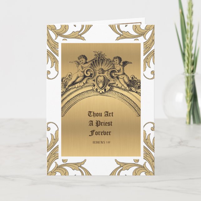 Carte d'anniversaire d'ordination de prêtre cathol (Devant)