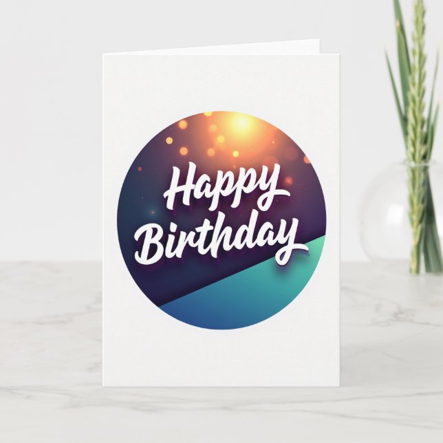 Carte d'anniversaire doré Bokeh (Devant)