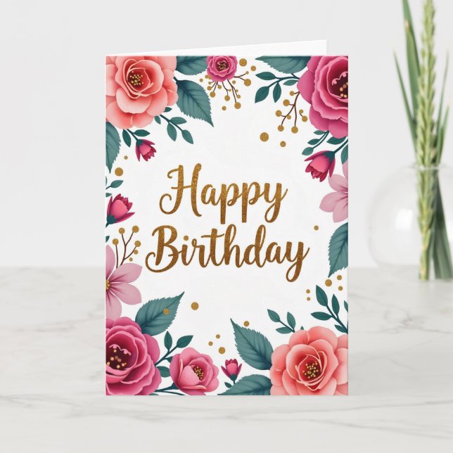 Carte d'anniversaire dorée (Devant)