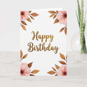 Carte d'anniversaire dorée