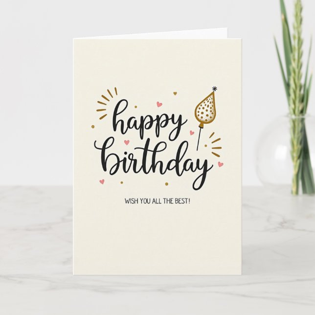Carte d'anniversaire dorée festive (Devant)