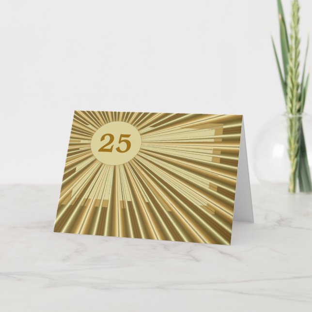Carte d'anniversaire dorée personnalisable (Devant)