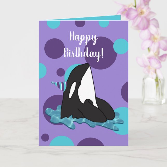 Carte d'anniversaire d'orque personnalisable  (Orchidée)