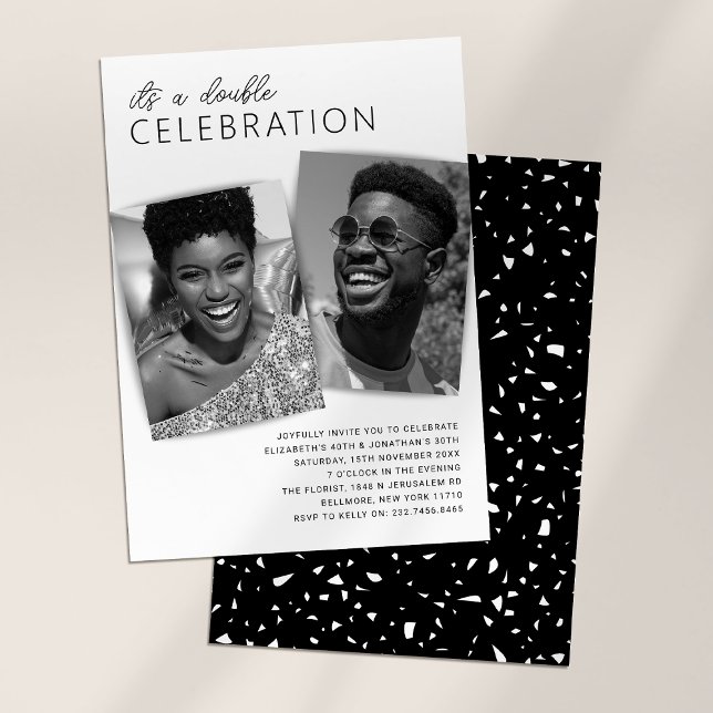 Carte d'anniversaire double célébration photo mode (Créateur téléchargé)