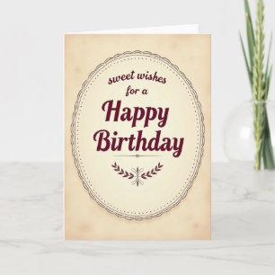 Carte d'anniversaire douce à bordure festonnée