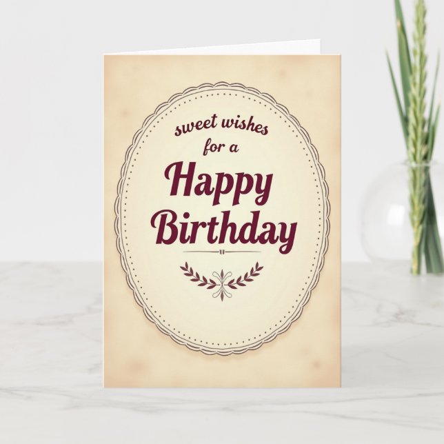 Carte d'anniversaire douce à bordure festonnée (Devant)