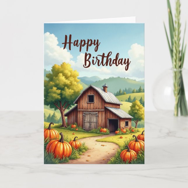 Carte d'anniversaire Douce Automne (Devant)
