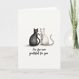Carte d'anniversaire douce avec queue de chat en f
