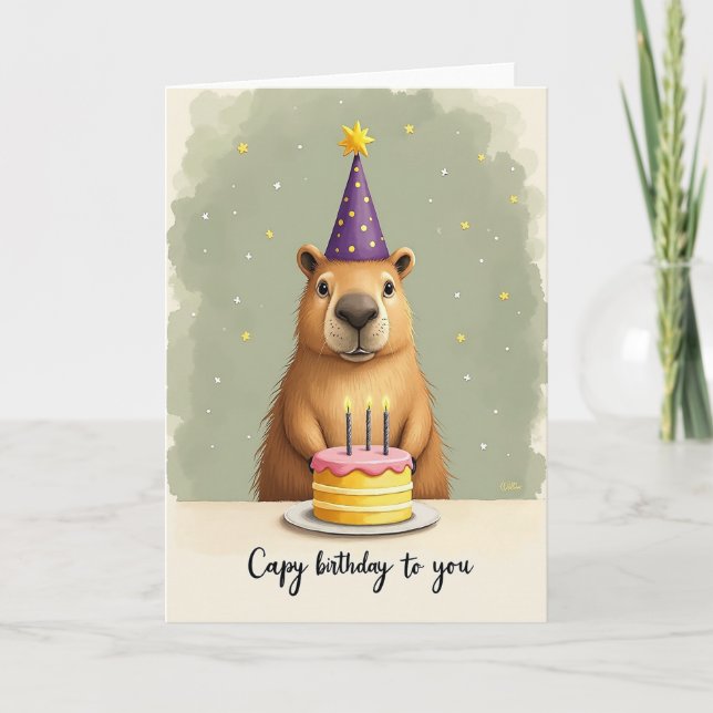 Carte d'anniversaire douce créature (Devant)