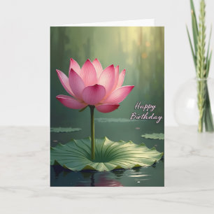 Carte d'anniversaire douce Fleur d'eau de Lys