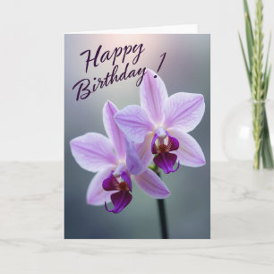 Carte d'anniversaire douce Fleur d'orchidée