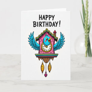 Carte d'anniversaire douce maison d'oiseau
