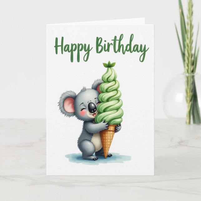 Carte d'anniversaire douce marsupiale (Devant)
