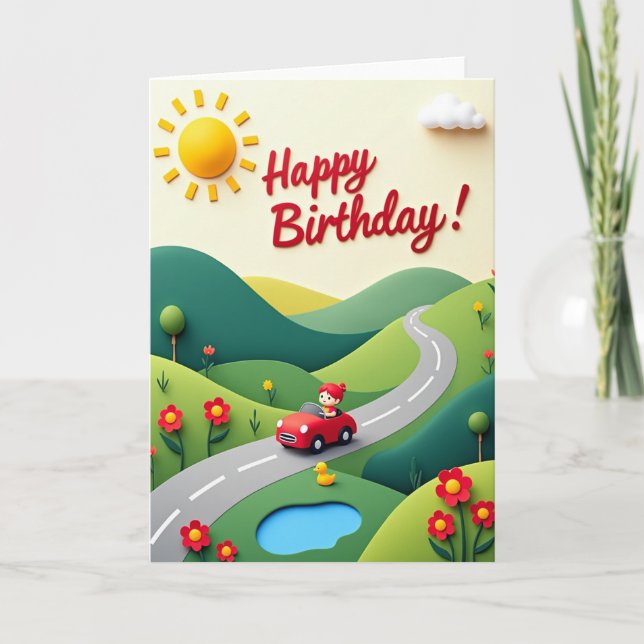 Carte d'anniversaire douce Papercut (Devant)